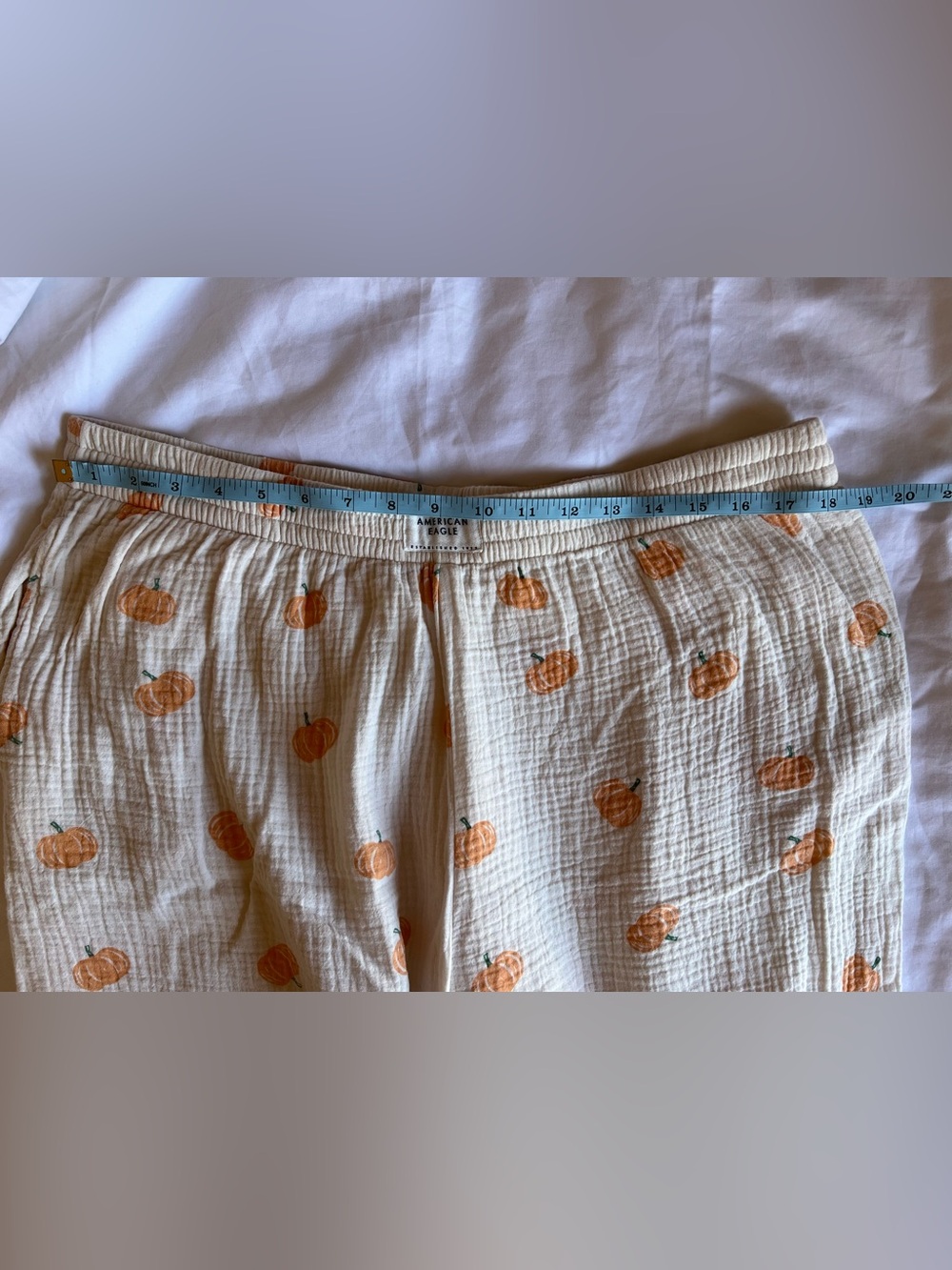American Eagle Pumpkin Cotton Gauze Pajama Set 100% Cotton Size XL - Picture 12 of 13